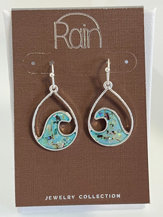 Abalone Inlay Waves Earring