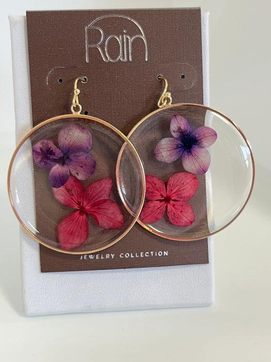 Pressed Pansies Earring