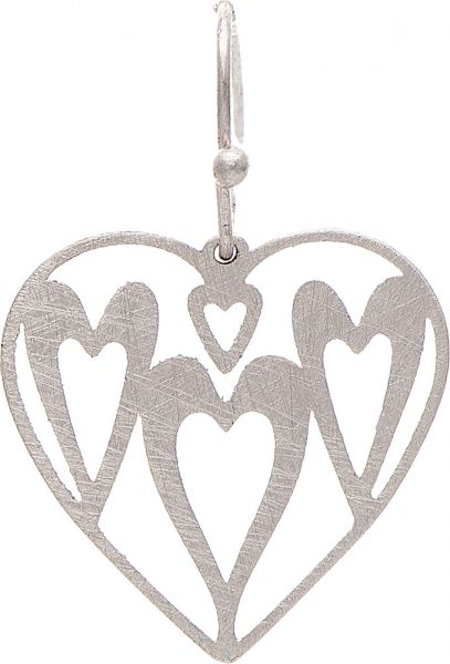 Silver Heart to Heart Earring