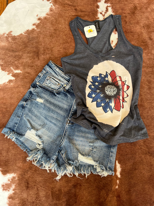 American Sunflower Graphic Tank