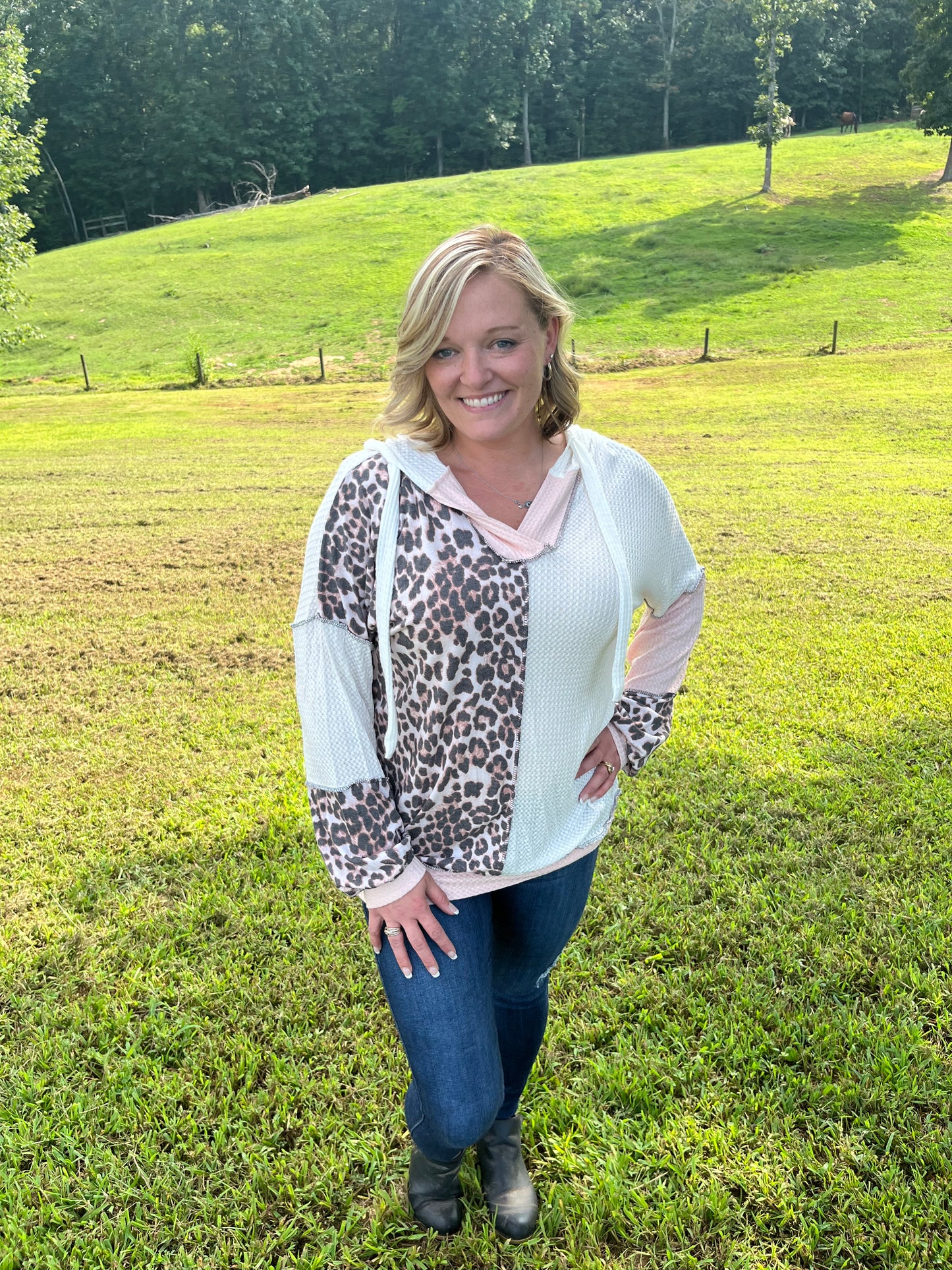 All About That Animal Print Hooded Top