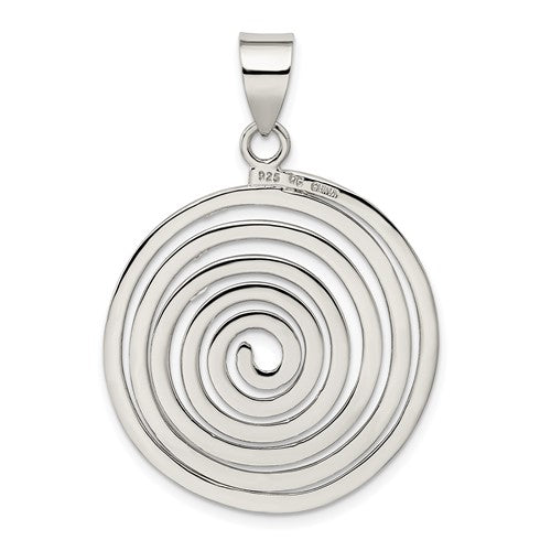 Sterling Silver Fancy Round Pendant with Link Chain