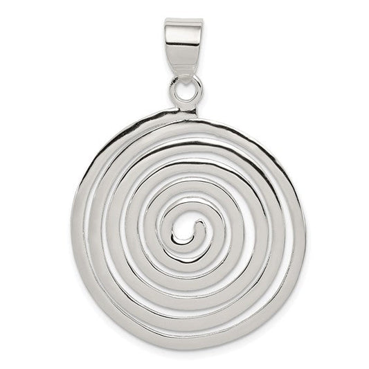 Sterling Silver Fancy Round Pendant with Link Chain