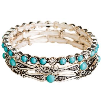 Turquoise Gem Bracelet Trio