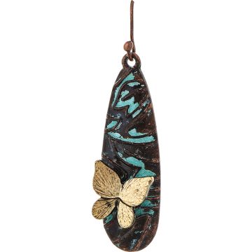 Patina Swirl Gold 3D Butterfly Earring