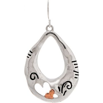 Silver Heart Cutout Earring