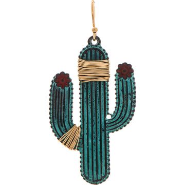 Patina Mix Wrapped Cactus Earring