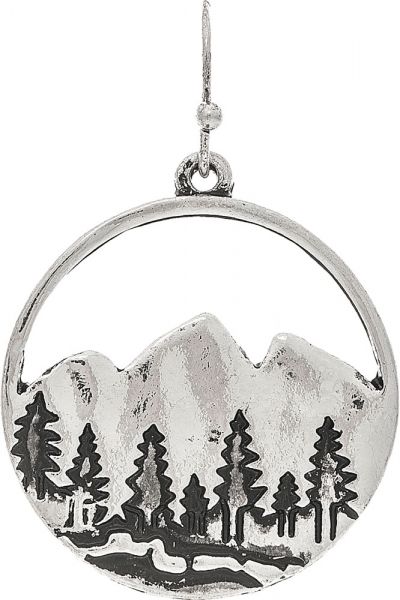 Silver Mountain Range Silhouette Earring